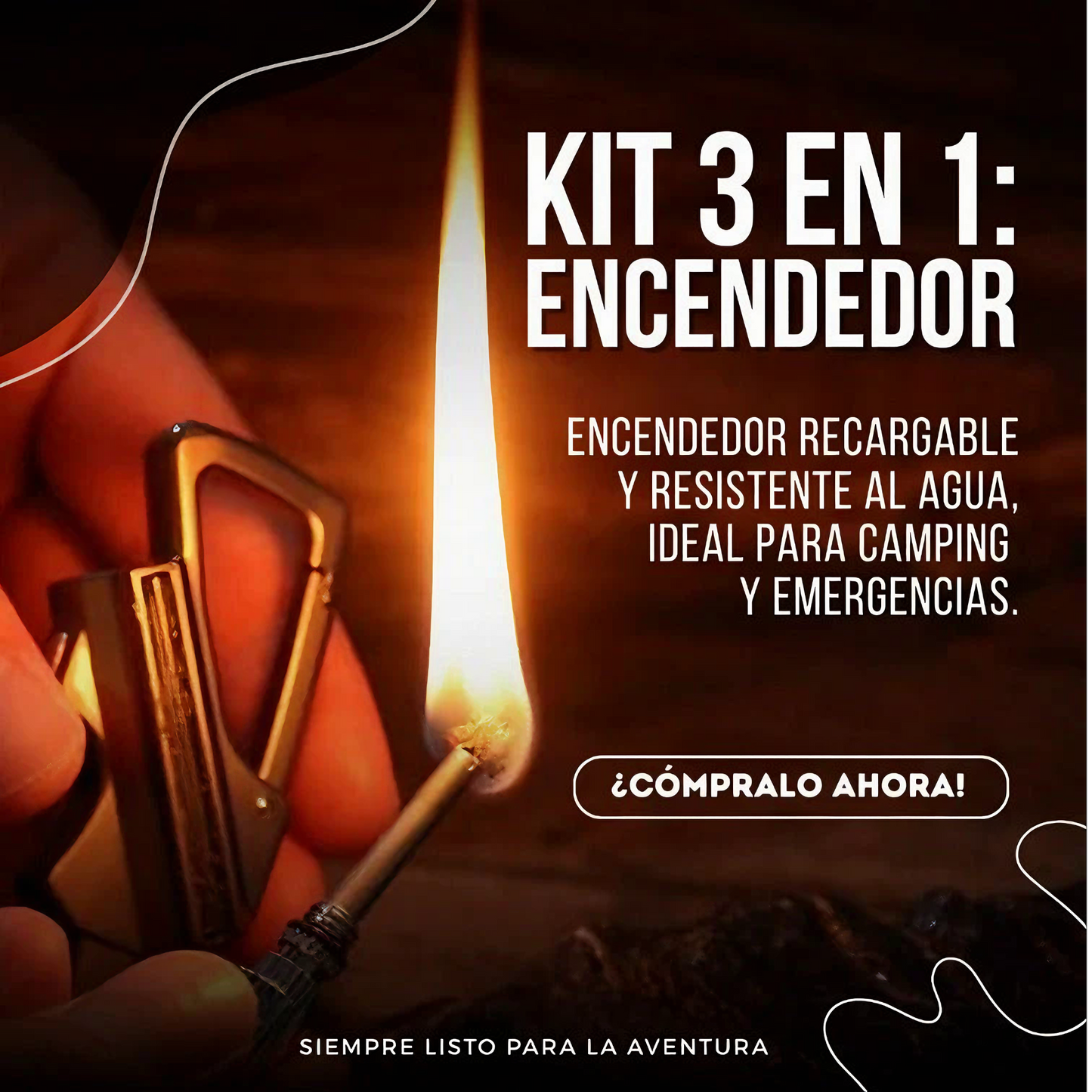 Encendedor Vulcano Todo Terreno 3 en 1