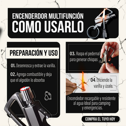 Encendedor Vulcano Todo Terreno 3 en 1